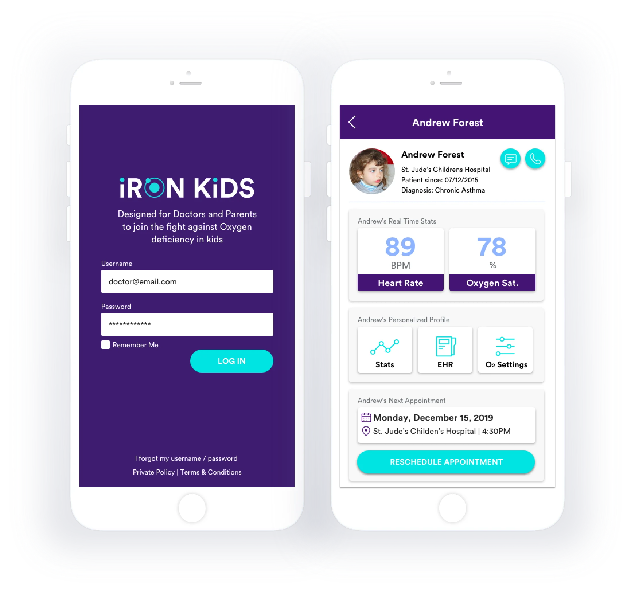 Iron Kids app and smart oxygen mask