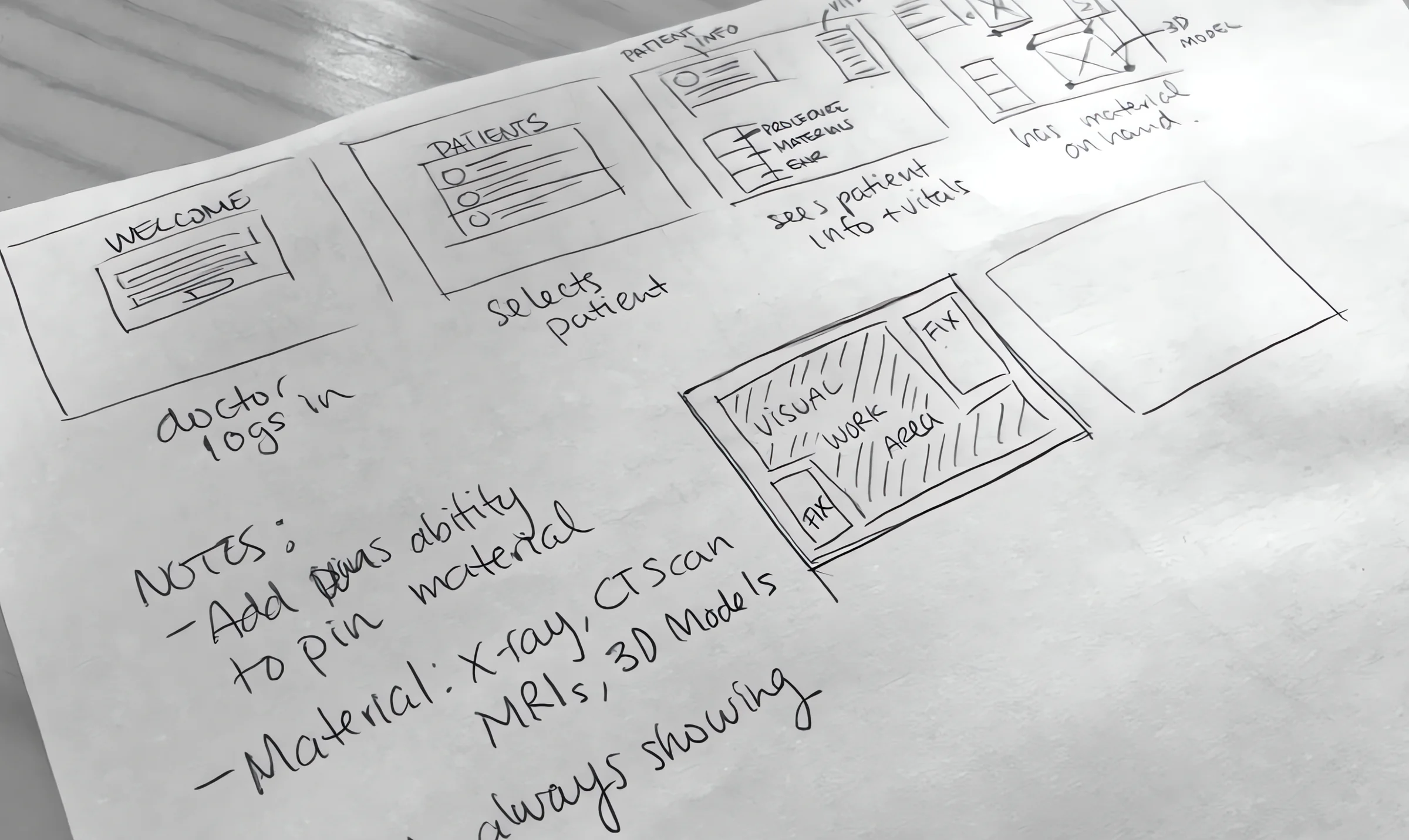 Early sketches for the HoloLens interface