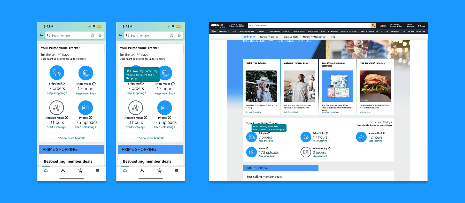 Benefits value tracker on mobile and desktop