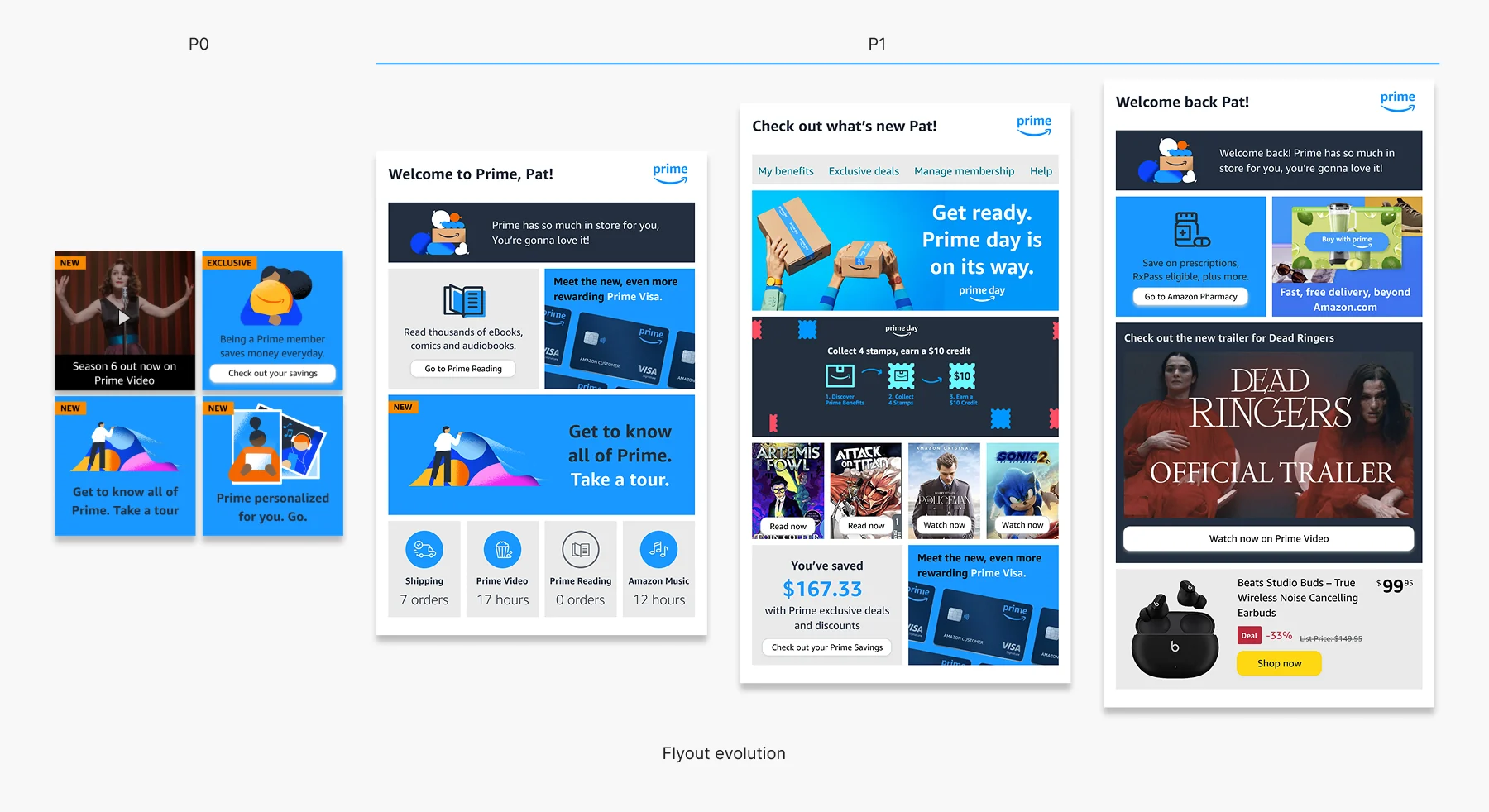 Onboarding messaging in the Prime flyout