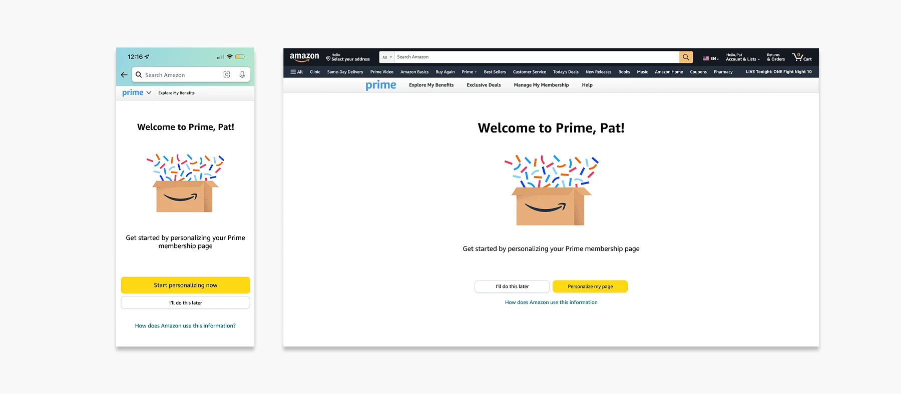 Welcome to Prime survey on mobile and desktop