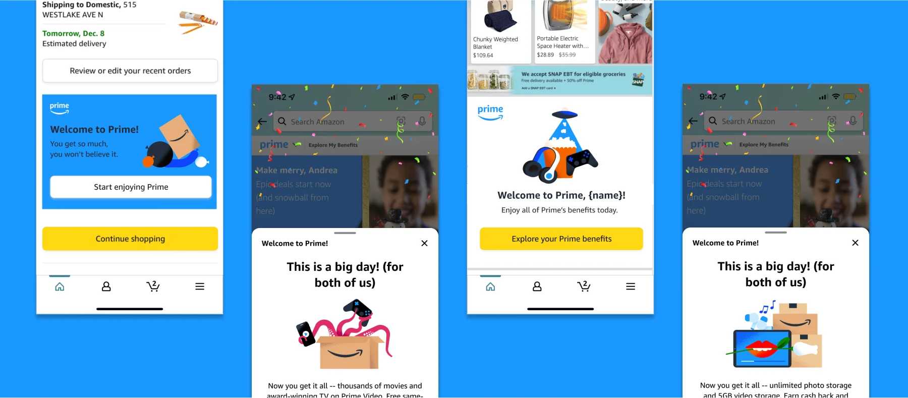 Illustrated onboarding messages localized for different markets